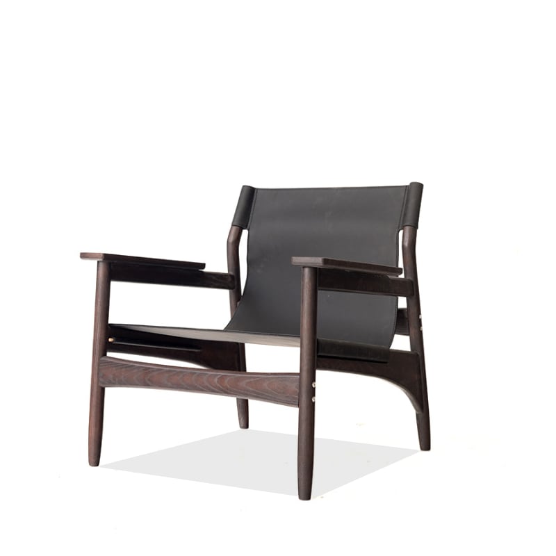 Kazue - Solid Ash Wood & Microfiber Leather Armchair | Reading Chair