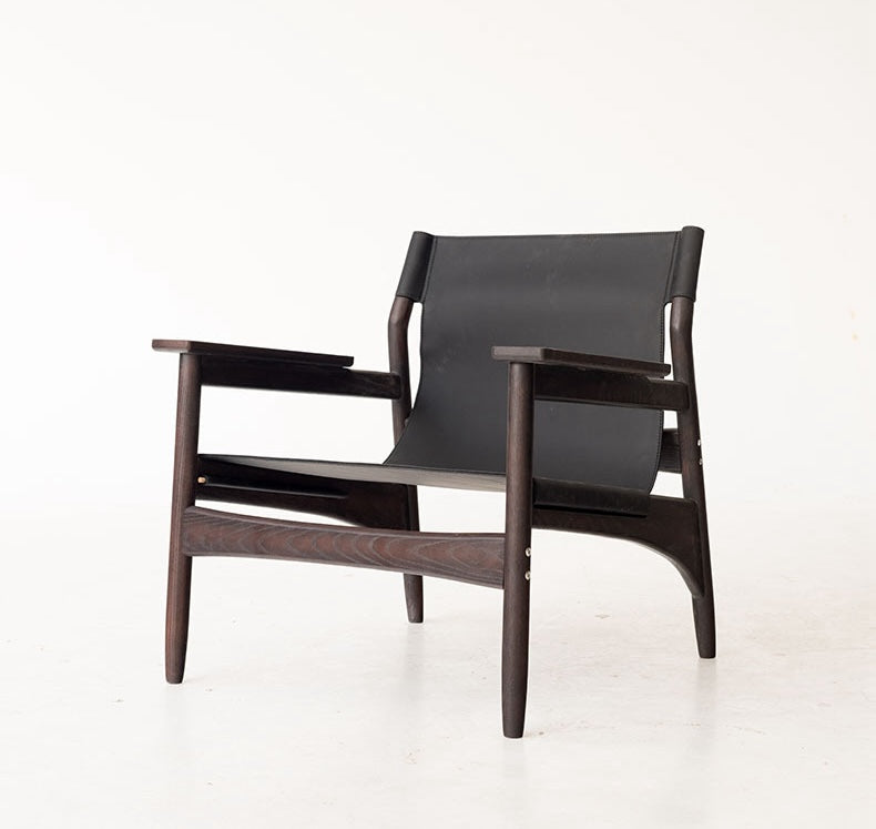 Kazue - Solid Ash Wood & Microfiber Leather Armchair | Reading Chair