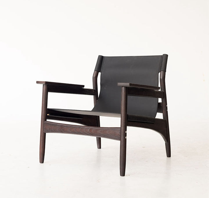 Kazue - Solid Ash Wood & Microfiber Leather Armchair | Reading Chair