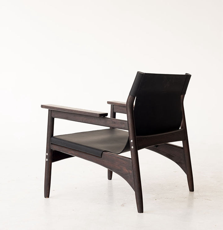 Kazue - Solid Ash Wood & Microfiber Leather Armchair | Reading Chair