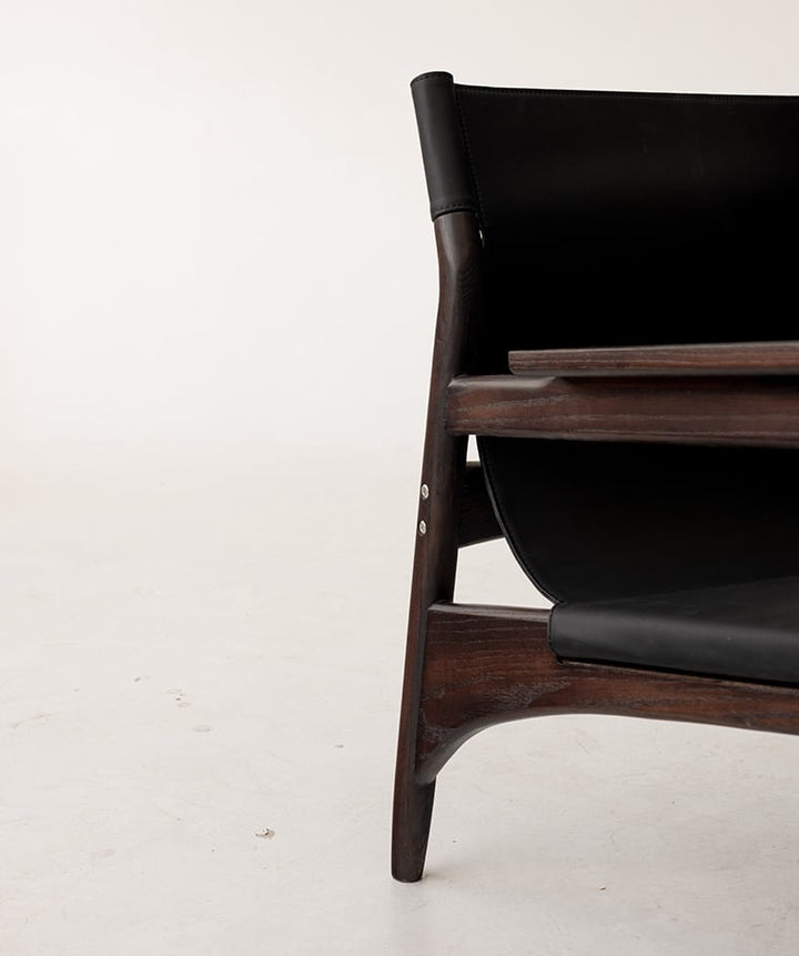 Kazue - Solid Ash Wood & Microfiber Leather Armchair | Reading Chair