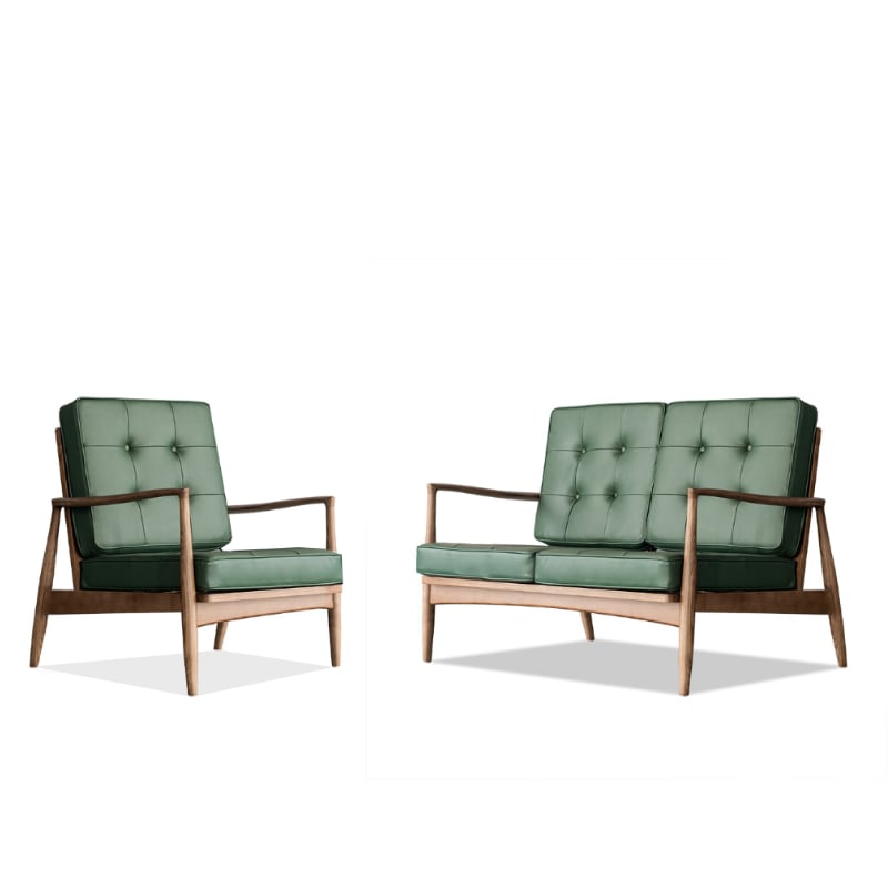 Danmer - Solid Ash Wood & Leather Armchair | Reading Chair