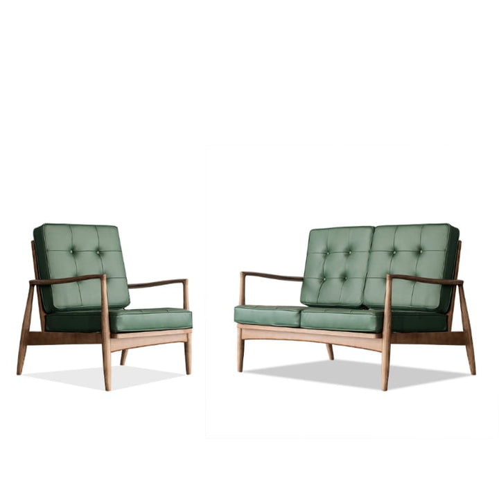 Danmer - Solid Ash Wood & Leather Armchair | Reading Chair