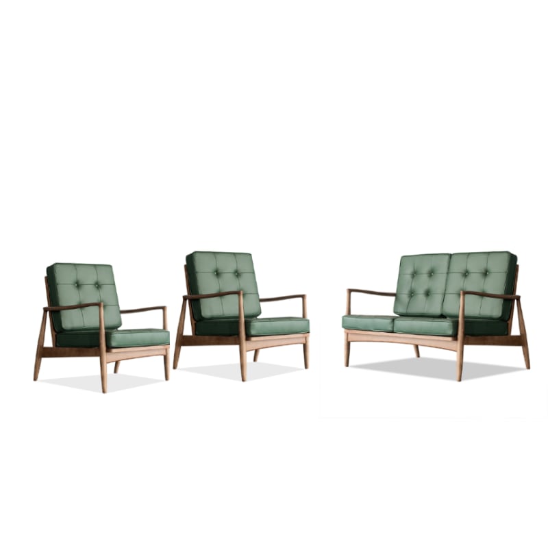 Danmer - Solid Ash Wood & Leather Armchair | Reading Chair