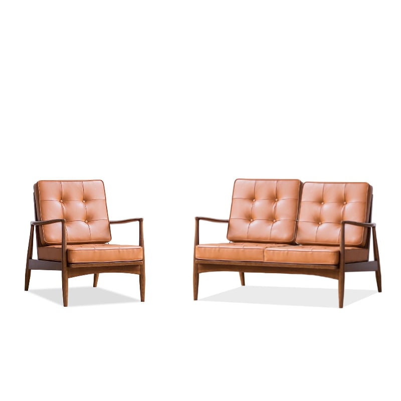 Danmer - Solid Ash Wood & Leather Armchair | Reading Chair