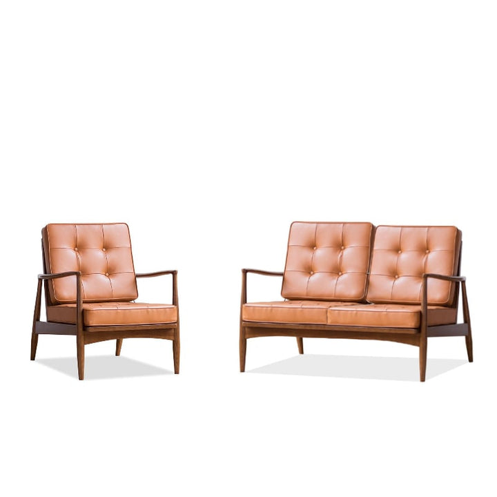 Danmer - Solid Ash Wood & Leather Armchair | Reading Chair