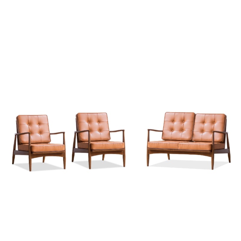 Danmer - Solid Ash Wood & Leather Armchair | Reading Chair