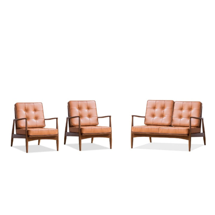Danmer - Solid Ash Wood & Leather Armchair | Reading Chair