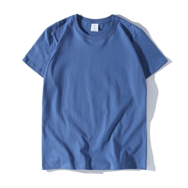 200g Combed Cotton Unisex T Shirt Purplish Blue