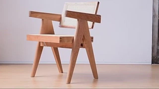 Akai Rika - Solid Wood & Rattan Armchair | Reading Chair 80