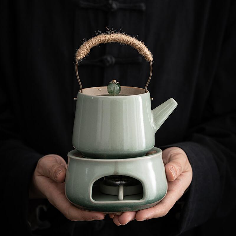 Japanese-style Ashtray Pottery Lifting Beam Teapot Candle Tea Warmer Set - mokupark.com