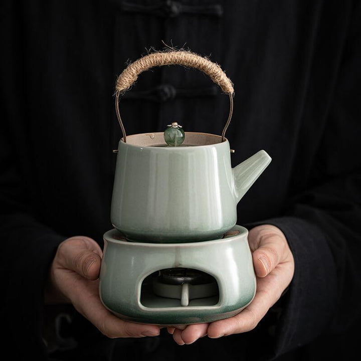 Japanese-style Ashtray Pottery Lifting Beam Teapot Candle Tea Warmer Set - mokupark.com