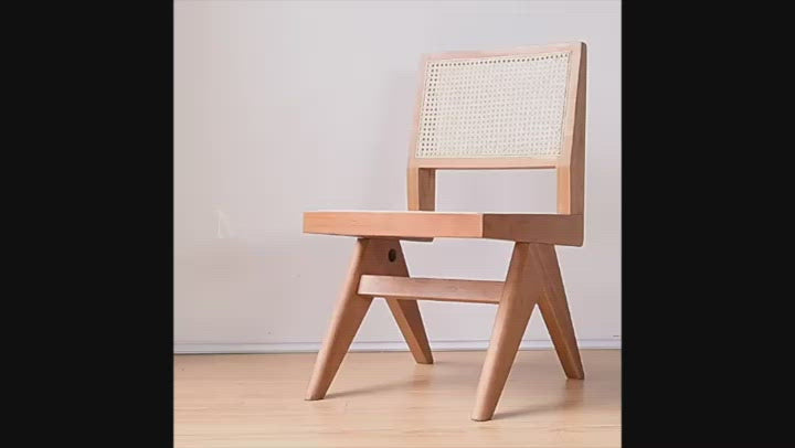 Akai Rika - Cherry Wooden & Rattan Side Chair | Dining Chair