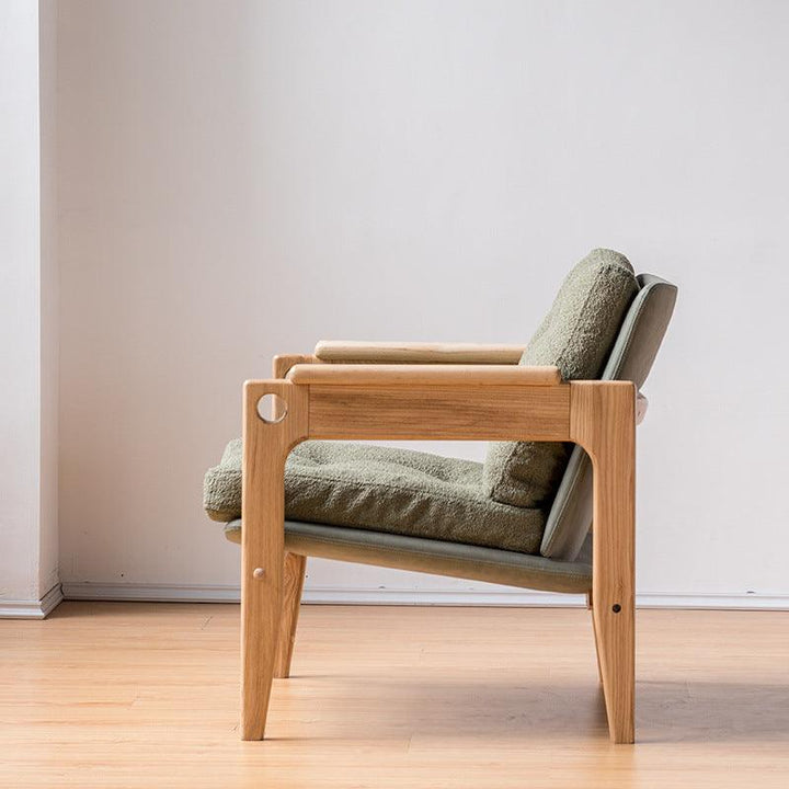 Azami - Solid Ash Wood & Cotton + Linen Armchair | Reading Chair - mokupark.com