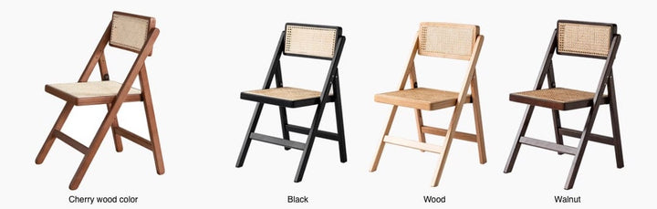 Akai Rika - Solid Wood & Rattan Dining Chair | Folding Chair