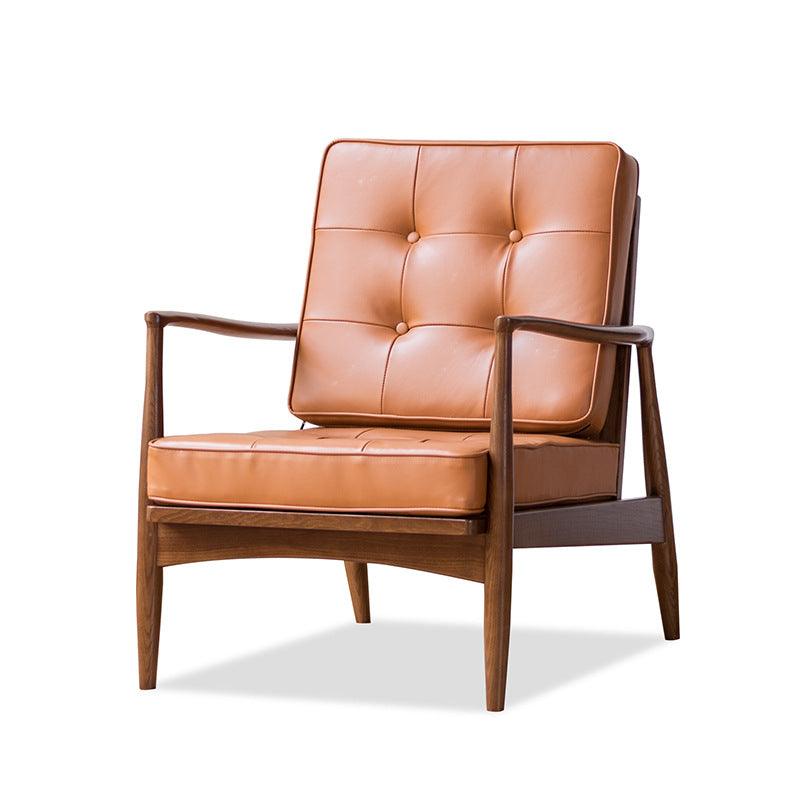 Danmer - Solid Ash Wood & Leather Armchair | Reading Chair - mokupark.com