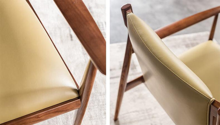 Douk - Solid Ash Wood & Leather Armchair | Reading Chair - mokupark.com