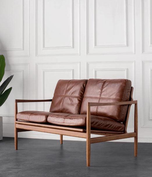 Hiroko - Solid Ash Wood & Leather Armchair | Reading Chair - mokupark.com