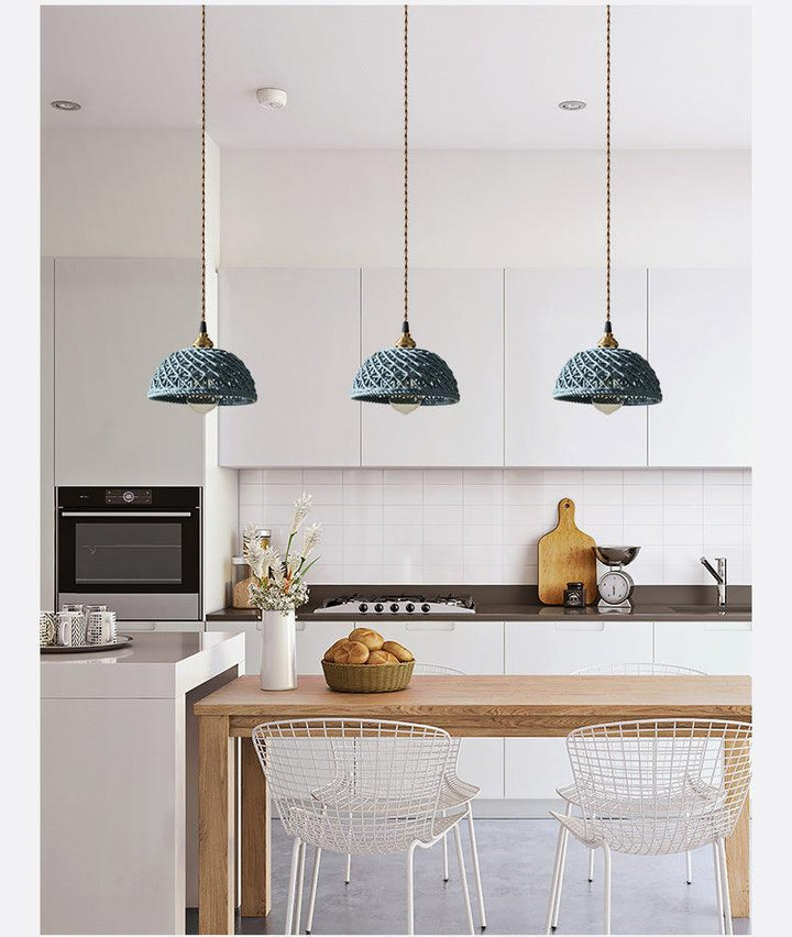 YUKO|Japanese Style Ceramic Hollow Pendant Light