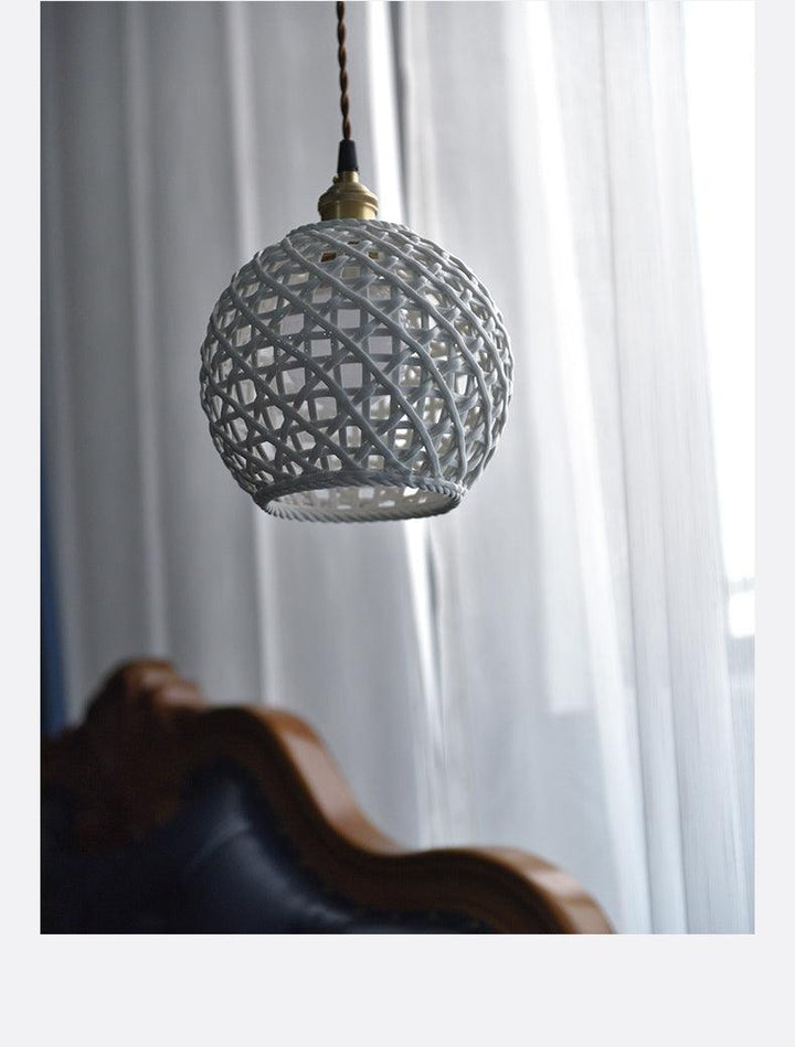 YUKO|Japanese Style Ceramic Hollow Pendant Light