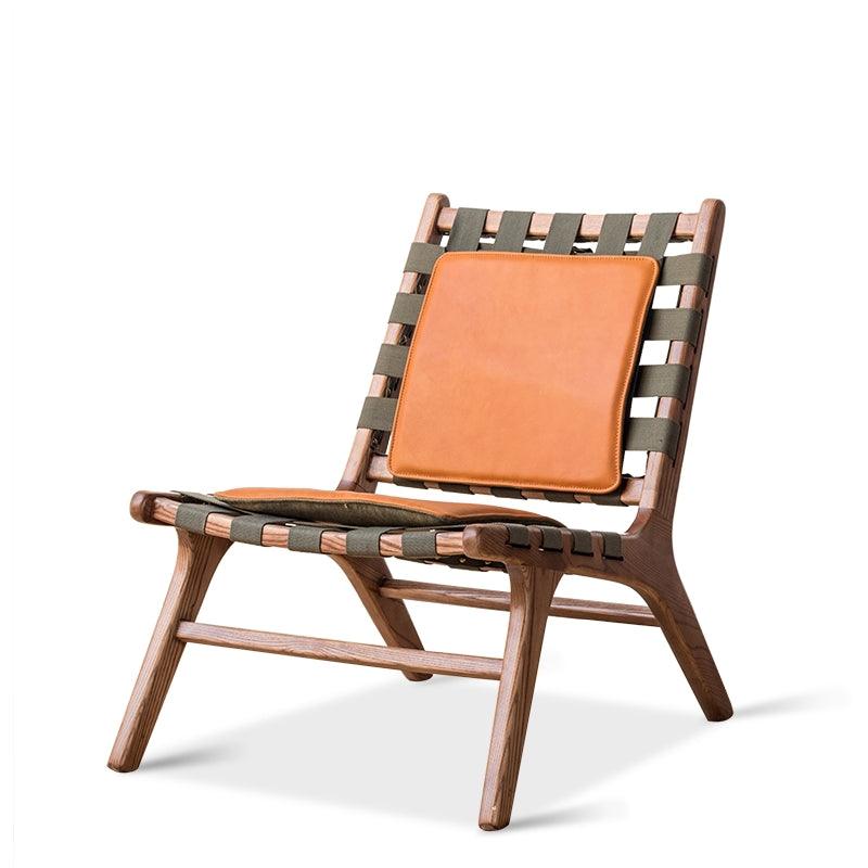 Juan - Solid Ash Wood & Leather Armchair | Reading Chair - mokupark.com