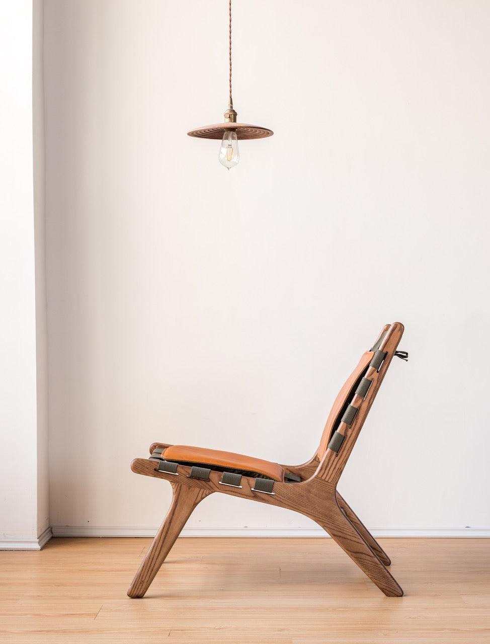 Juan - Solid Ash Wood & Leather Armchair | Reading Chair - mokupark.com