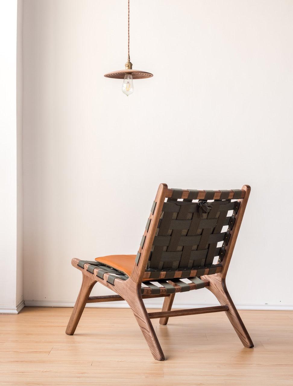 Juan - Solid Ash Wood & Leather Armchair | Reading Chair - mokupark.com