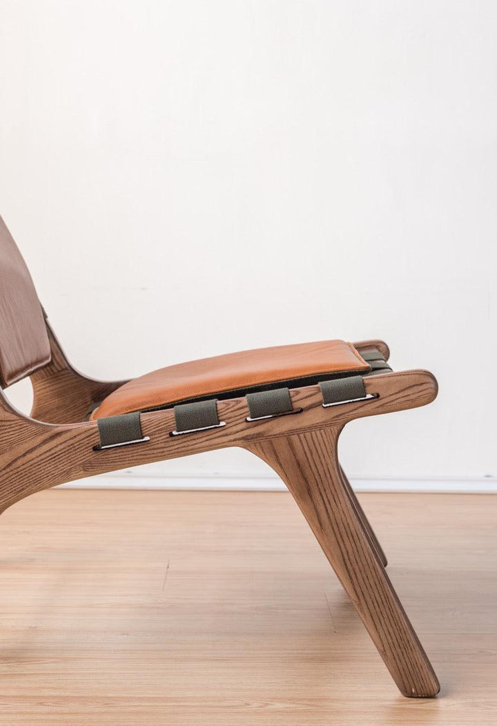 Juan - Solid Ash Wood & Leather Armchair | Reading Chair - mokupark.com