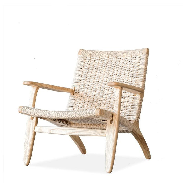 Kojii- Solid Ash Wood & Kraft Paper Rope Armchair | Reading Chair - mokupark.com