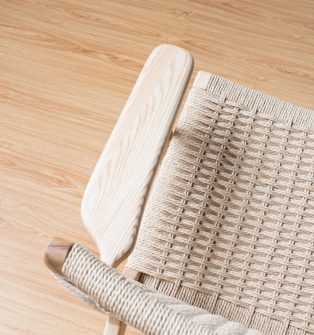 Kojii- Solid Ash Wood & Kraft Paper Rope Armchair | Reading Chair - mokupark.com