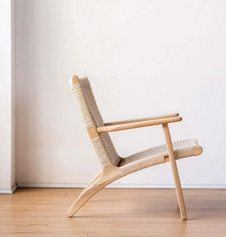 Kojii- Solid Ash Wood & Kraft Paper Rope Armchair | Reading Chair - mokupark.com