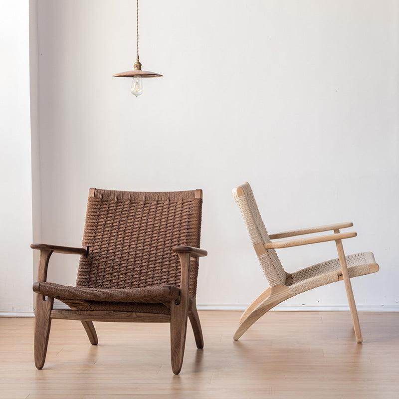Kojii- Solid Ash Wood & Kraft Paper Rope Armchair | Reading Chair - mokupark.com