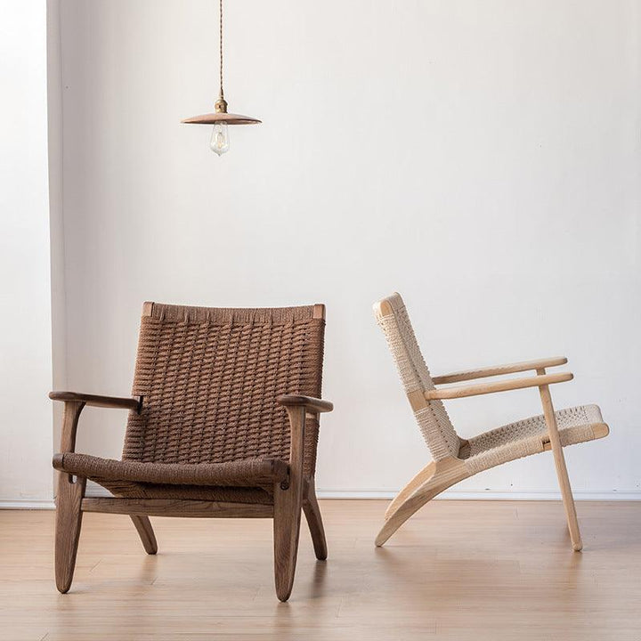 Kojii- Solid Ash Wood & Kraft Paper Rope Armchair | Reading Chair - mokupark.com