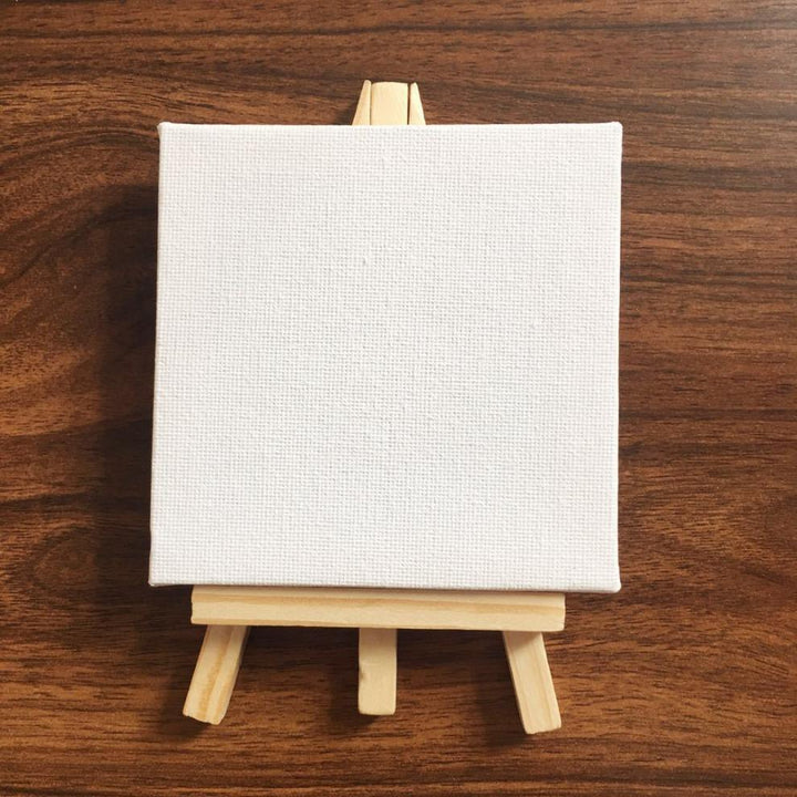 Mini Size Canvas - 3.9"x3.9" (10cmx10cm) and Easel Pack - Sold in a package of 10 - Moku Park