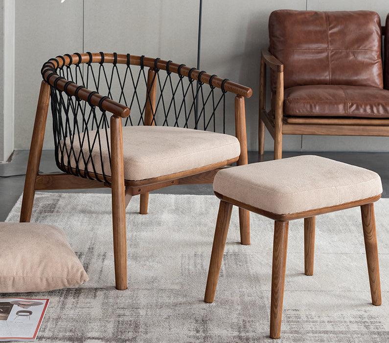 Rikuto - Solid Ash Wood & Cotton Armchair | Reading Chair - Moku Park