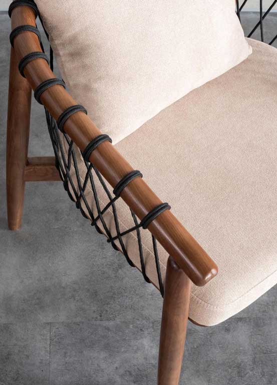 Rikuto - Solid Ash Wood & Cotton Armchair | Reading Chair - mokupark.com
