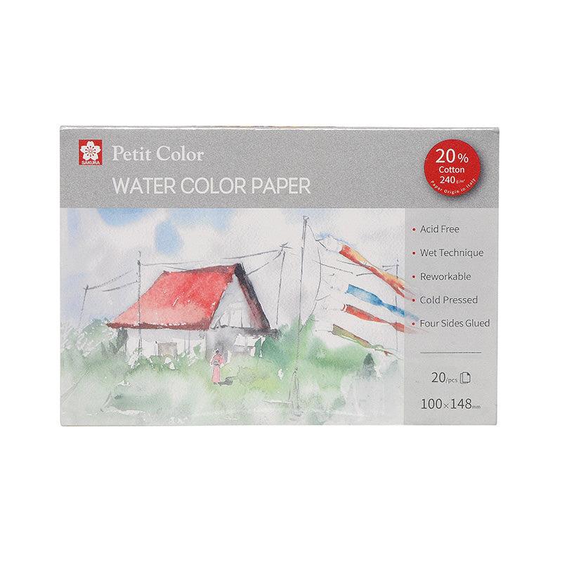 Sakura Petit Color Watercolor Pads-20 Sheets-240gsm 3.9x 5.8 (100 X148 mm)