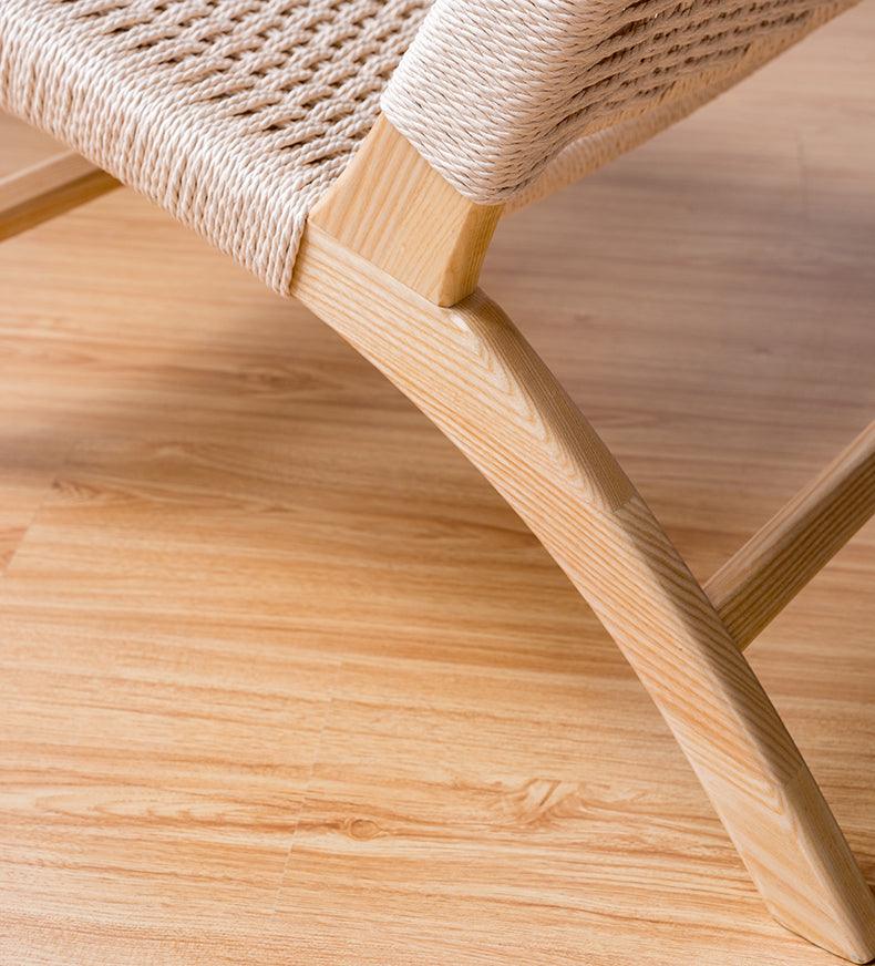 Tomomi- Solid Ash Wood & Kraft Paper Rope Armchair | Reading Chair - Moku Park
