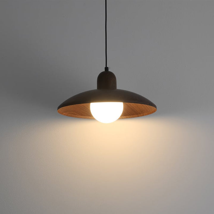 300mm Wood Scallop Pendant Light