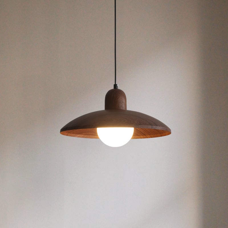 300mm Wood Scallop Pendant Light