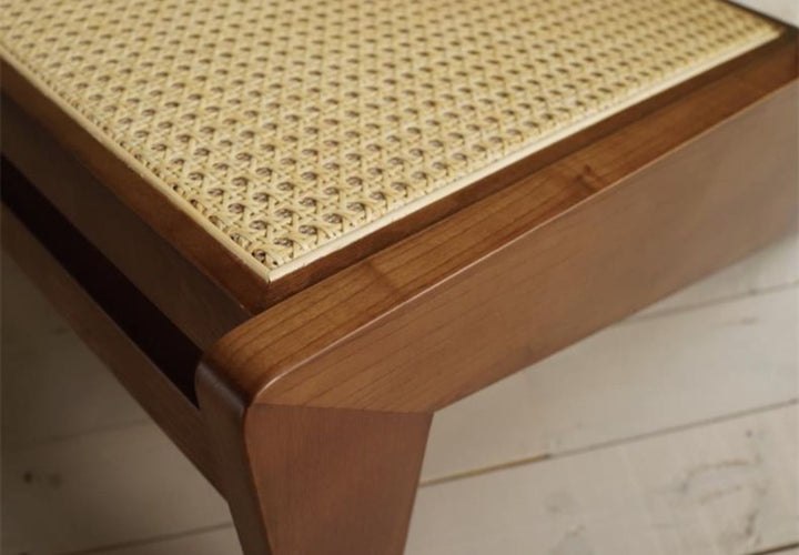 Akai Rika - Cherry Wooden & Rattan Lounge Chair
