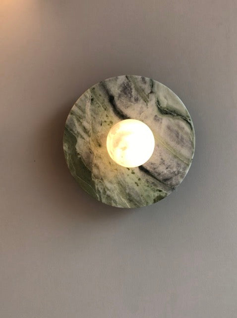 MD230mm Spanish Marble Flat Disc Ceiling / Wall Lamp | Sconces