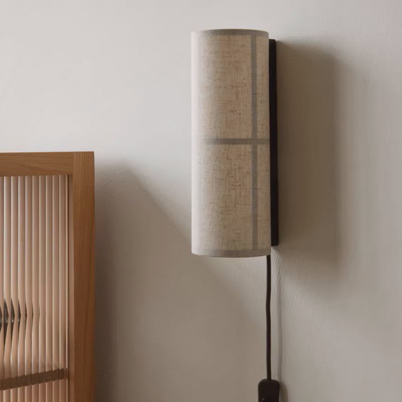 H30 F&W | Wabi-Sabi Fabric & Wood Sconce | Wall Lamp