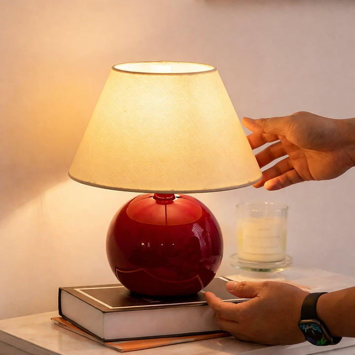 Kayo | Cream Ceramic Mushroom Table Lamp