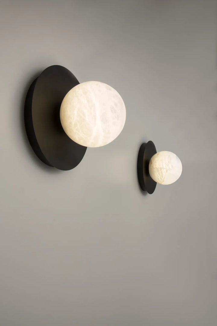 MD10 M&B | Spanish Marble & Brass Base Disc Ceiling / Wall Lamp | Sconces