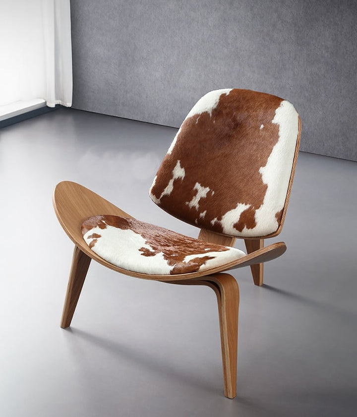 MP Cowhide Shell Lounge Chair | Reading Chair in Leather