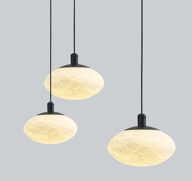 Alabaster Mini Mushroom Pendant Lamp - Adjustable Version with Upgrader