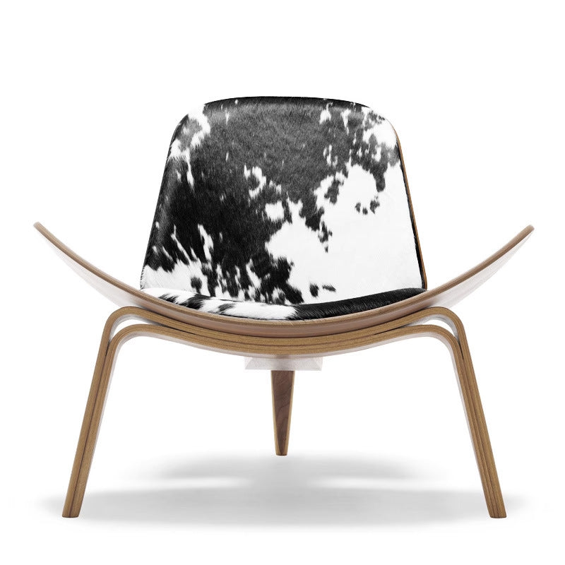 MP Cowhide Shell Lounge Chair | Reading Chair in Leather