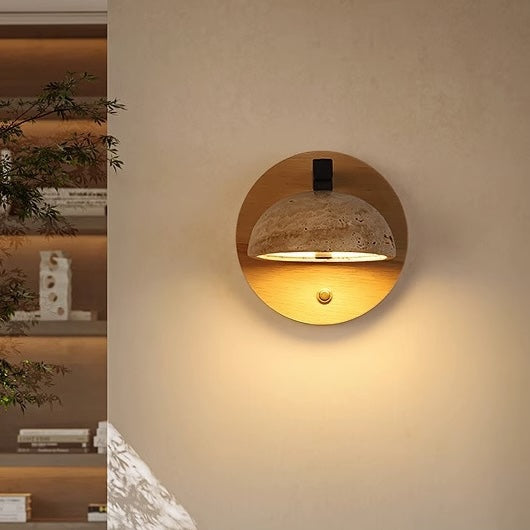 Travertine Mushroom Sconce