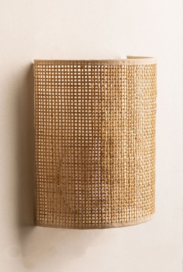 Wabi-Sabi Cross Wood & Rattan Sconce | Wall Lamp